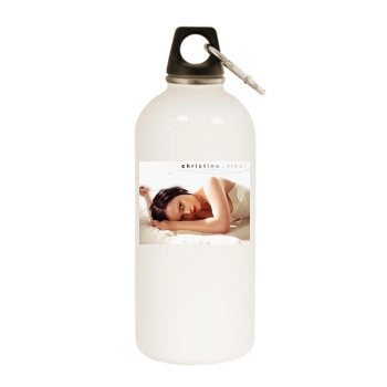 Christina Ricci White Water Bottle With Carabiner