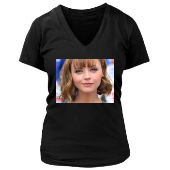 Christina Ricci Women's Deep V-Neck TShirt