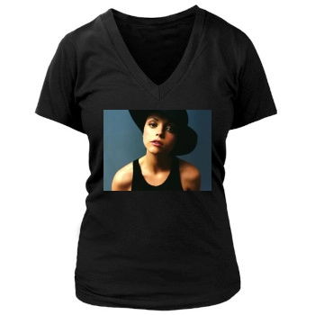 Christina Ricci Women's Deep V-Neck TShirt