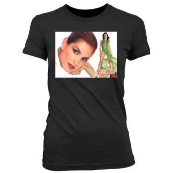 Cindy Crawford Women's Junior Cut Crewneck T-Shirt