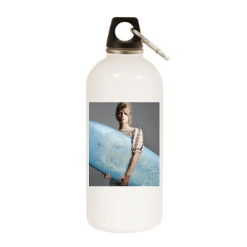 Clemence Poesy White Water Bottle With Carabiner