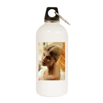 Clemence Poesy White Water Bottle With Carabiner