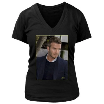 David Beckham Women's Deep V-Neck TShirt