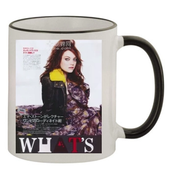 Emma Stone 11oz Colored Rim & Handle Mug