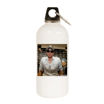 Enrique Iglesias White Water Bottle With Carabiner