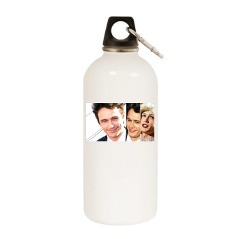 James Franco White Water Bottle With Carabiner