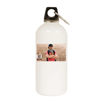 James Franco White Water Bottle With Carabiner