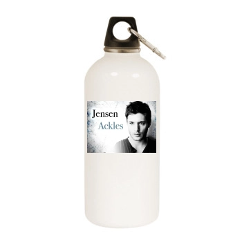 Jensen Ackles White Water Bottle With Carabiner