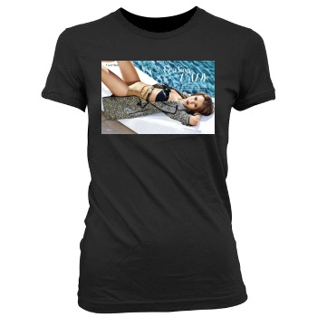 Jessica Alba Women's Junior Cut Crewneck T-Shirt