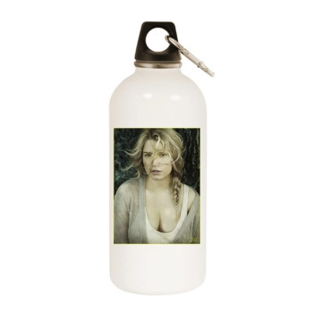 Jessica Simpson White Water Bottle With Carabiner