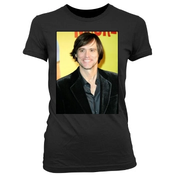 Jim Carrey Women's Junior Cut Crewneck T-Shirt