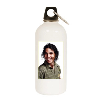 Rafael Nadal White Water Bottle With Carabiner