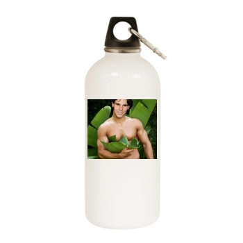 Rafael Nadal White Water Bottle With Carabiner