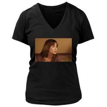 Sophie Marceau Women's Deep V-Neck TShirt