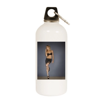 Tricia Helfer White Water Bottle With Carabiner