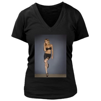 Tricia Helfer Women's Deep V-Neck TShirt