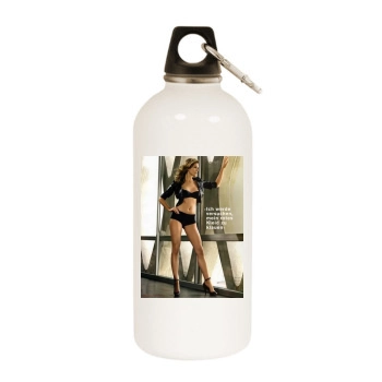 Tricia Helfer White Water Bottle With Carabiner