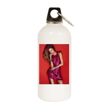 Barbara Palvin White Water Bottle With Carabiner