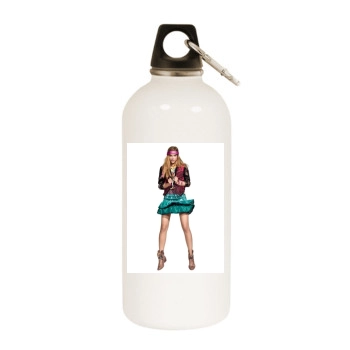 Barbara Palvin White Water Bottle With Carabiner