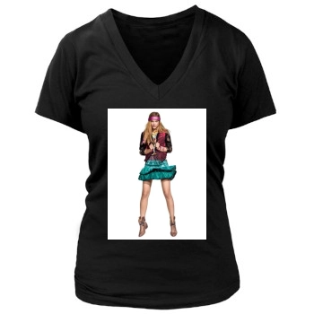 Barbara Palvin Women's Deep V-Neck TShirt