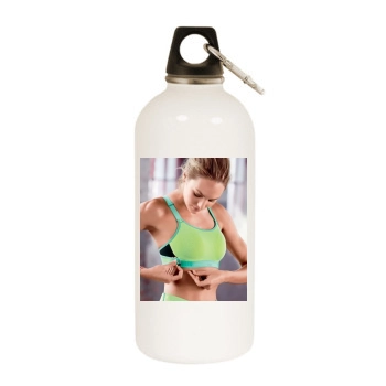 Candice Swanepoel White Water Bottle With Carabiner