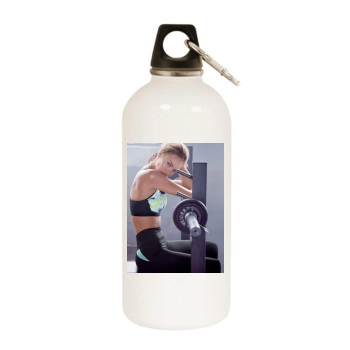 Candice Swanepoel White Water Bottle With Carabiner