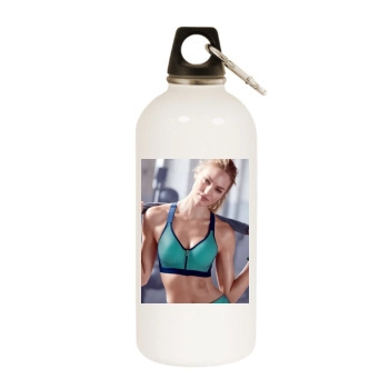 Candice Swanepoel White Water Bottle With Carabiner