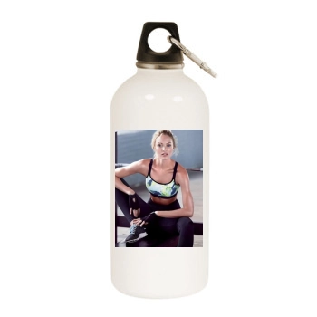 Candice Swanepoel White Water Bottle With Carabiner