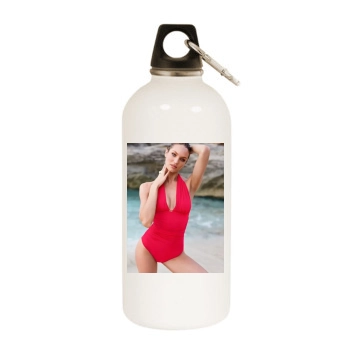 Candice Swanepoel White Water Bottle With Carabiner