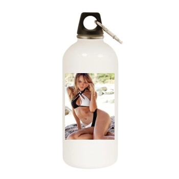 Candice Swanepoel White Water Bottle With Carabiner