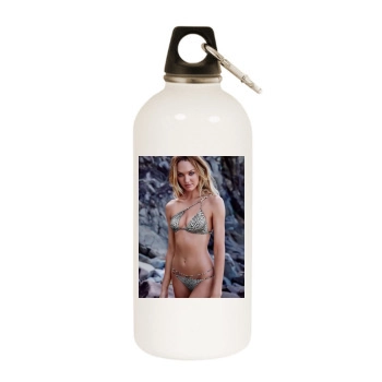 Candice Swanepoel White Water Bottle With Carabiner