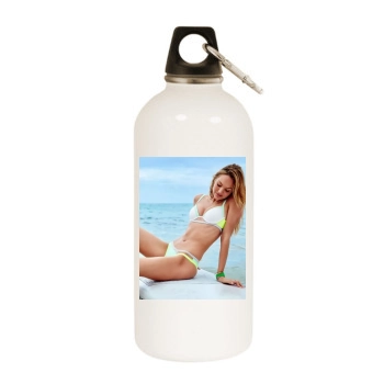 Candice Swanepoel White Water Bottle With Carabiner