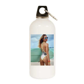 Candice Swanepoel White Water Bottle With Carabiner