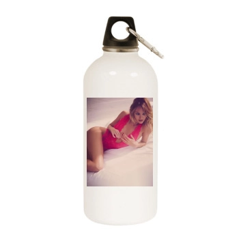 Candice Swanepoel White Water Bottle With Carabiner