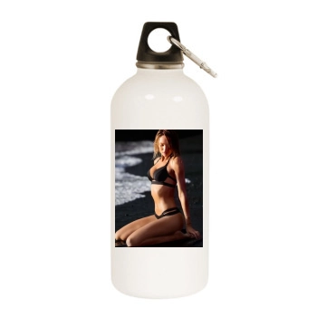 Candice Swanepoel White Water Bottle With Carabiner