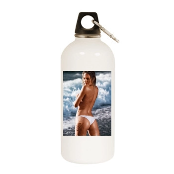 Candice Swanepoel White Water Bottle With Carabiner