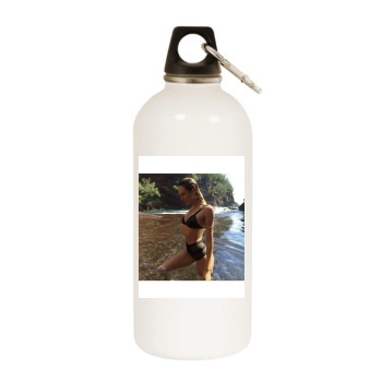 Candice Swanepoel White Water Bottle With Carabiner