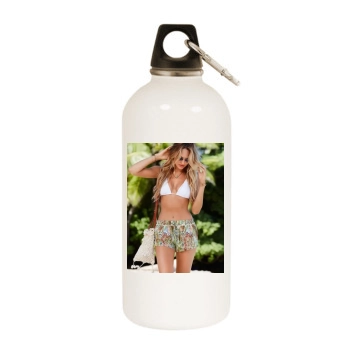 Candice Swanepoel White Water Bottle With Carabiner