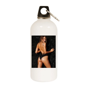 Candice Swanepoel White Water Bottle With Carabiner