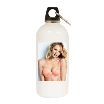 Candice Swanepoel White Water Bottle With Carabiner