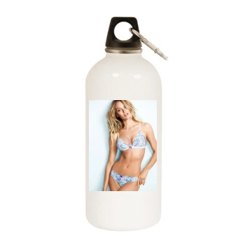 Candice Swanepoel White Water Bottle With Carabiner