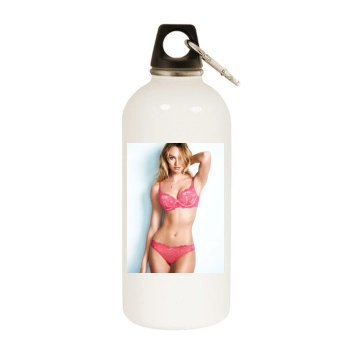 Candice Swanepoel White Water Bottle With Carabiner