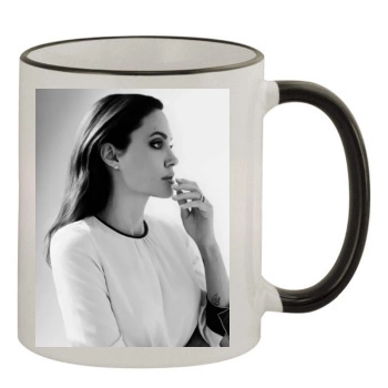 Angelina Jolie 11oz Colored Rim & Handle Mug