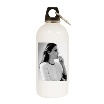 Angelina Jolie White Water Bottle With Carabiner