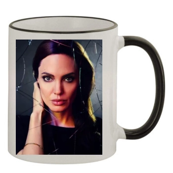 Angelina Jolie 11oz Colored Rim & Handle Mug