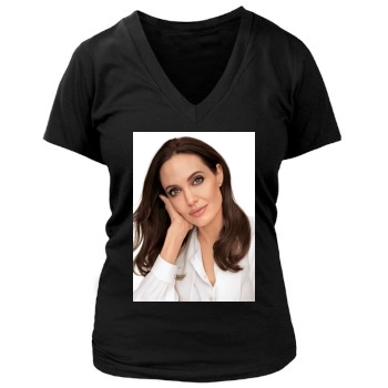 Angelina Jolie Women's Deep V-Neck TShirt