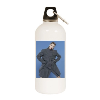 Barbara Palvin White Water Bottle With Carabiner