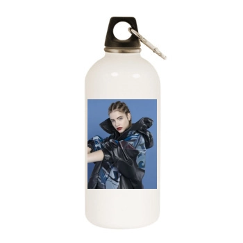 Barbara Palvin White Water Bottle With Carabiner