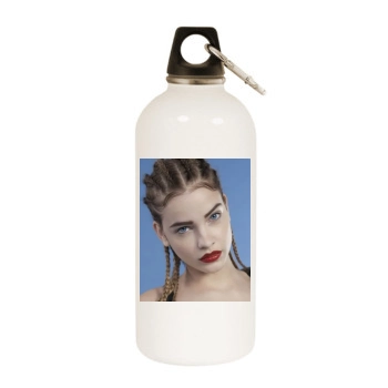 Barbara Palvin White Water Bottle With Carabiner