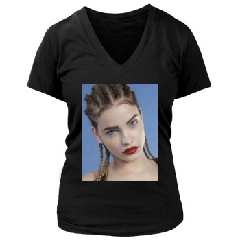 Barbara Palvin Women's Deep V-Neck TShirt